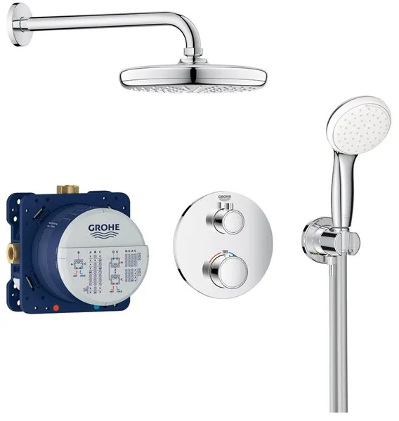 Conjunto de ducha Grohe Grohtherm con Tempesta 210, cromo