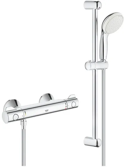 Conjunto de ducha Grohe Tempesta II incl. Mezclador de ducha Grohtherm 800, Cromo