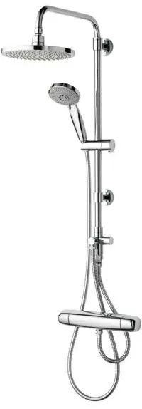 Conjunto de barra de ducha Saniscan New Waterfall con ducha de techo y de mano, cromo