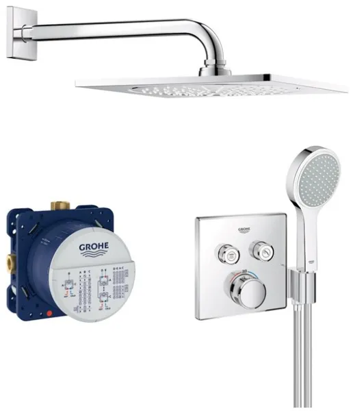 Conjunto de ducha Grohe Grohtherm SmartControl con ducha superior, cromo