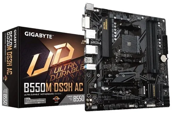 GIGABYTE B550M DS3H AC Placa base - AMD B550 - Socket AMD AM4 - Memoria DDR4 - Micro-ATX