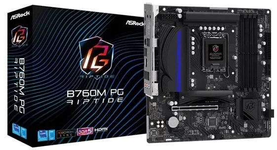 ASRock B760M PG Riptide Placa base - Intel B760 - Socket Intel LGA1700 - RAM DDR5 - Micro-ATX