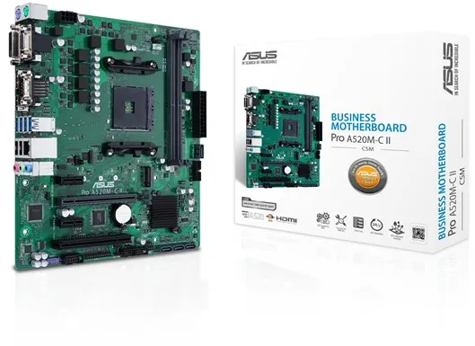 ASUS PRO A520M-C II/CSM Placa base - AMD A520 - Zócalo AMD AM4 - RAM DDR4 - Micro-ATX