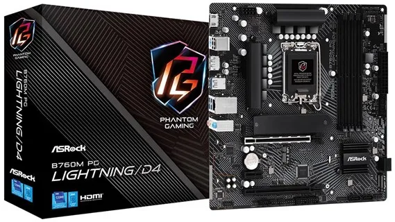 ASRock B760M PG LIGHTNING/D4 Placa base - Intel B760 - Socket Intel LGA1700 - RAM DDR4 - Micro-ATX