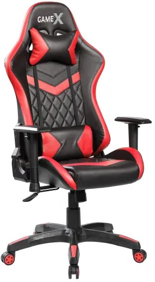 GameX GameX Lopez cuero sintético negro/rojo 70x65x134cm