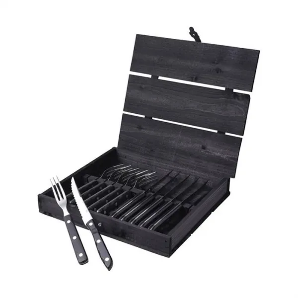 Cubertería para bistec/parrilla Gense Old Farmer 12 piezas - Negro/acero