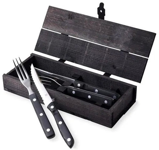 Cubertería para bistec/parrilla Gense Old Farmer Black 4 piezas