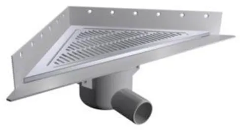 Purus Corner desagüe de suelo combo Ø50 mm horizontal con