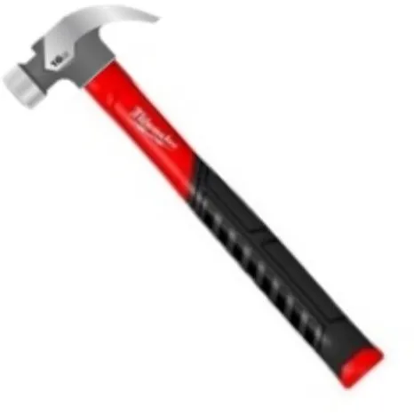 Martillo de garra Milwaukee curvado de fibra de vidrio 450g
