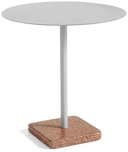 Mesa de café exterior HAY Terrazzo Ø70 Sky Grey/Rojo Terrazzo