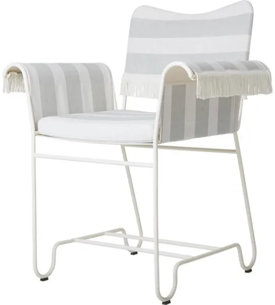 Gubi Tropique Silla de comedor con flecos Blanco/Leslie Stripe 20