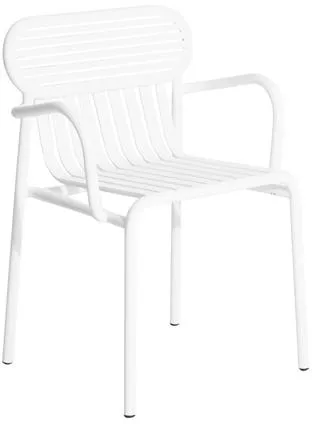 Petite Friture WEEK-END Silla de comedor con reposabrazos Blanca
