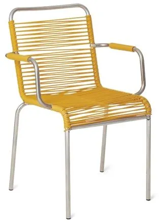 Silla de comedor Fiam Mya Spaghetti con reposabrazos Amarilla