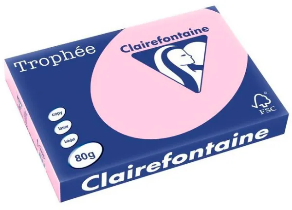 Q-connect Trophee papel de copia A3 80g pastel rosa 500 hojas