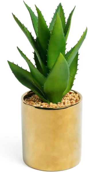 Agave, Planta artificial, dorado/verde, H11x20x20 cm