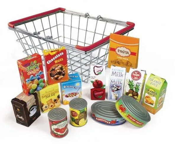 imagetoys Magni - Cesta de la compra con alimentos