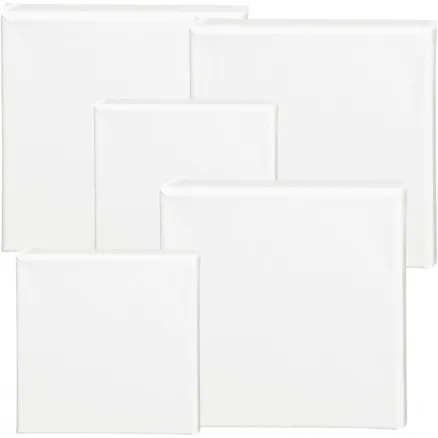 Lienzo ArtistLine, blanco, tamaño 15x15+20x20 cm, D: 1,6 cm, 360 g, 40 uds