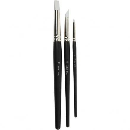 Pincel Artist Line, tamaño 2+6+10 mm, pincel de goma, 3 uds.