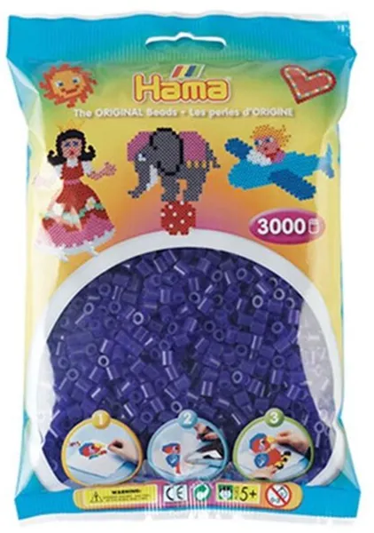 HAMA Midi Beads 3000 piezas Púrpura Transparente - 0124