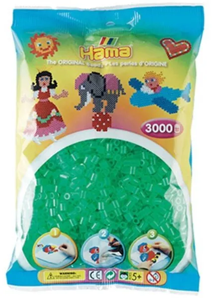 HAMA Midi Beads 3000 piezas Verde Transparente - 0116
