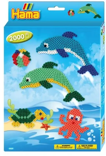 Juego de cuentas para planchar Hama - delfines 2000 piezas.