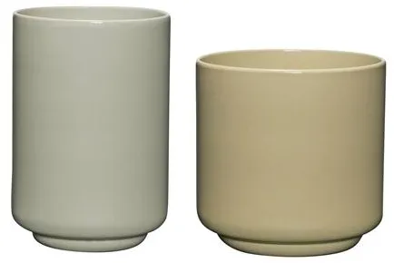 Hübsch Deux Potte Set con 2 Verde Claro/Arena