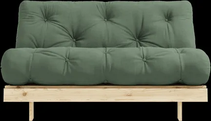 Karup Design Roots Sofá cama con colchón 140x200 756 Verde Oliva/Pino