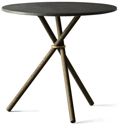 Mesa de café Eberhart Aldric Ø80 Hormigón Oscuro / Roble Oscuro