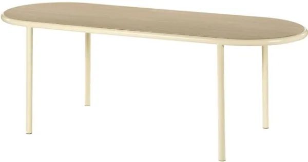 Valerie Objects Wooden Mesa de comedor ovalada marfil/roble