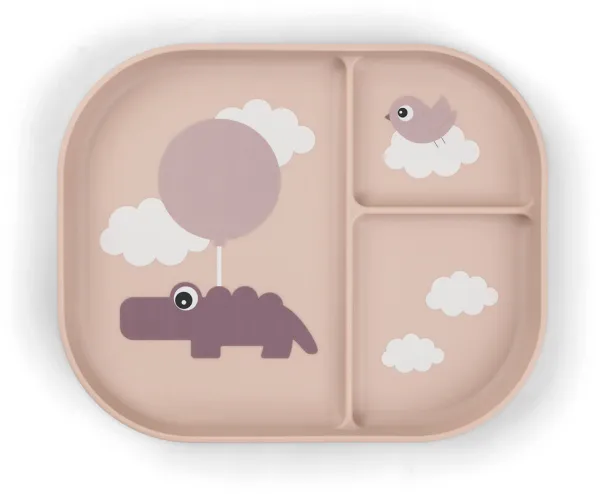 Plato dividido Foodie Happy clouds Rosa empolvado