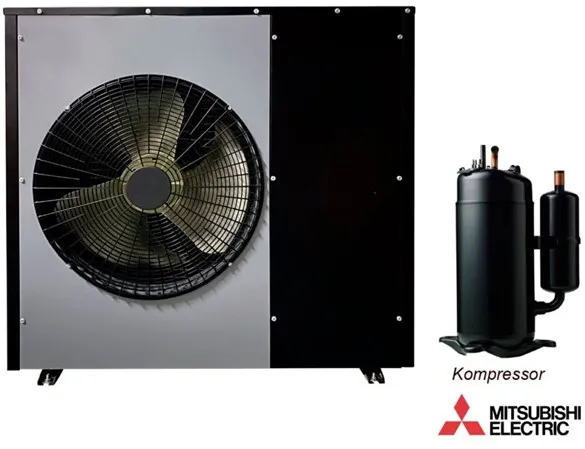Bomba de calor aire/agua Andersen Electric Nordic One con WiFi, 12kW, Negra
