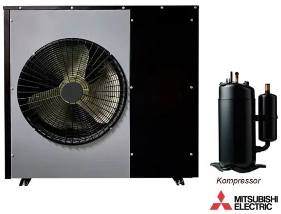 Bomba de calor aire/agua Andersen Electric Nordic One con WiFi, 7kW, Negra